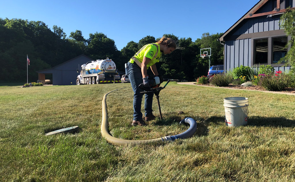 septic pumping with crustbuster